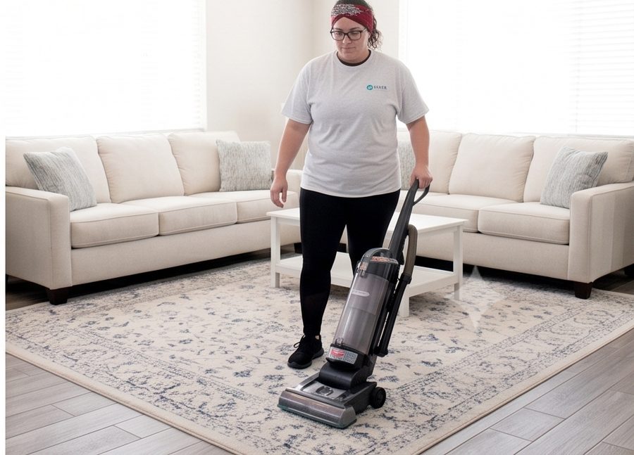 Maids of Honor cleaner vacuuming a living room